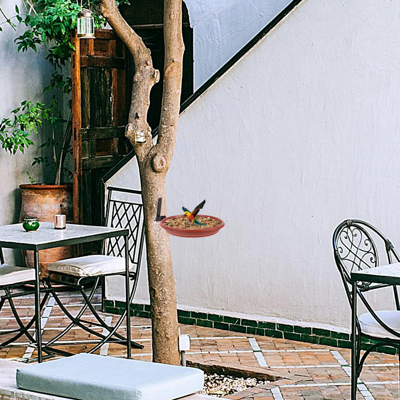 

1 Set Detachable Hanging Bird Feeder 2-Layer For Outside Garden Balcony Wild Birds Bath Feeding Station Bird Feeder Supplies