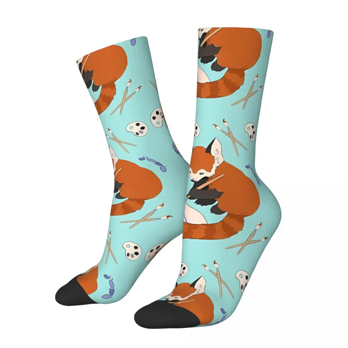 Raccoon Red Panda Paint Men Women Socks Windproof Novelty Spring Summer Autumn Winter Stockings Gift