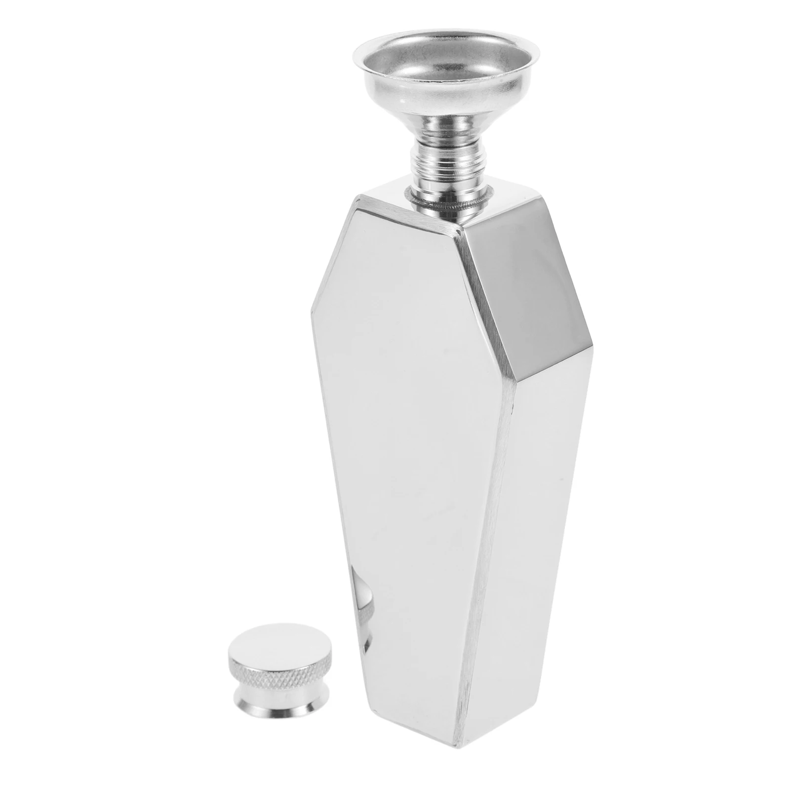 

304 Stainless Steel Halloween Coffin Flask 3.5oz Leakproof Black Pocket Hip Flask Whiskey Liquor Bottle Gothic Decor