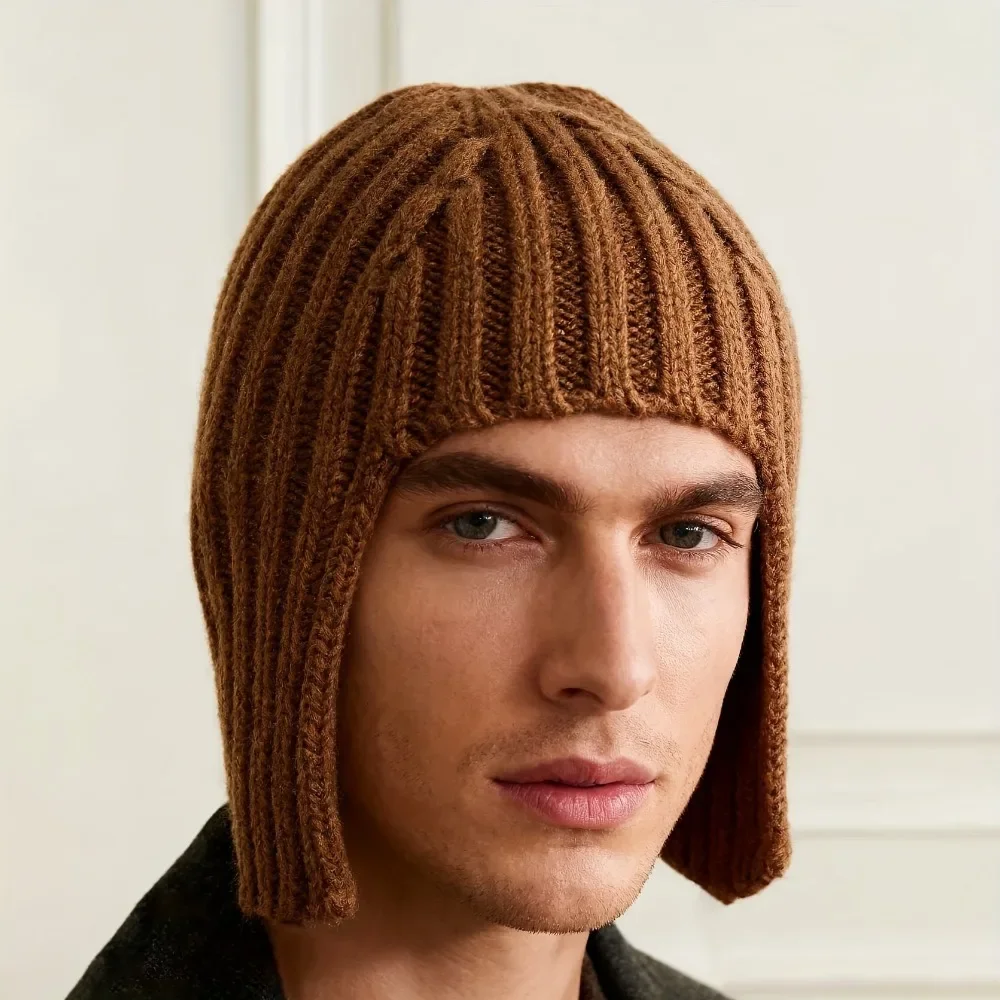 Wig Knitted Hat for Women Winter Hot Girl Wig Warm Ear Protection Headwrap Hat Fashionable Shopping Style for Outdoor Activities