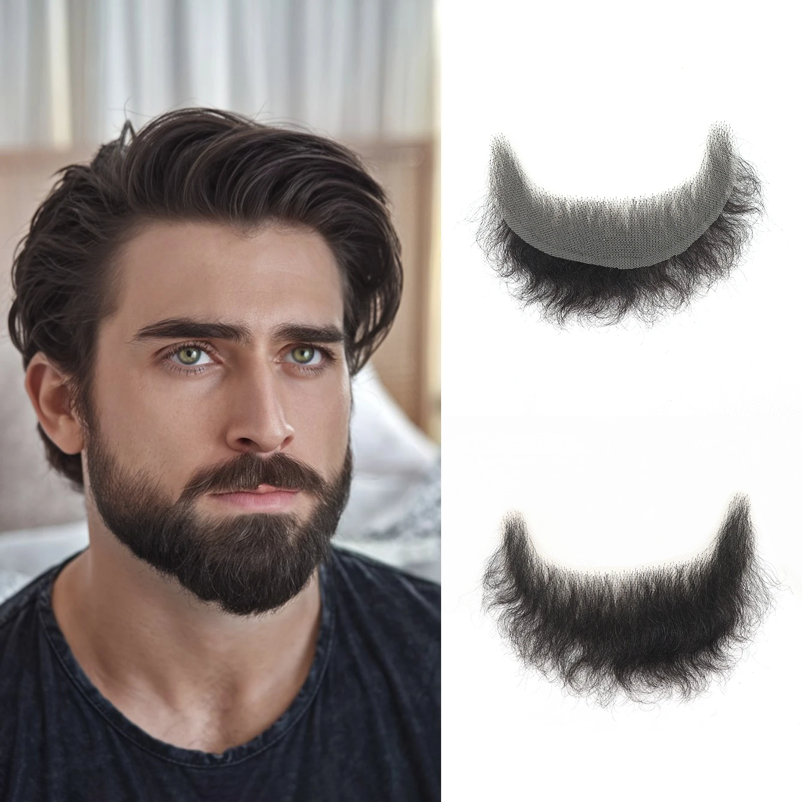 

Настоящие мужские человеческие волосы, искусственная борода с невидимой швейцарской кружевной основой, натуральные черные усы, вьющиеся толстые лица, накладная борода, макияж