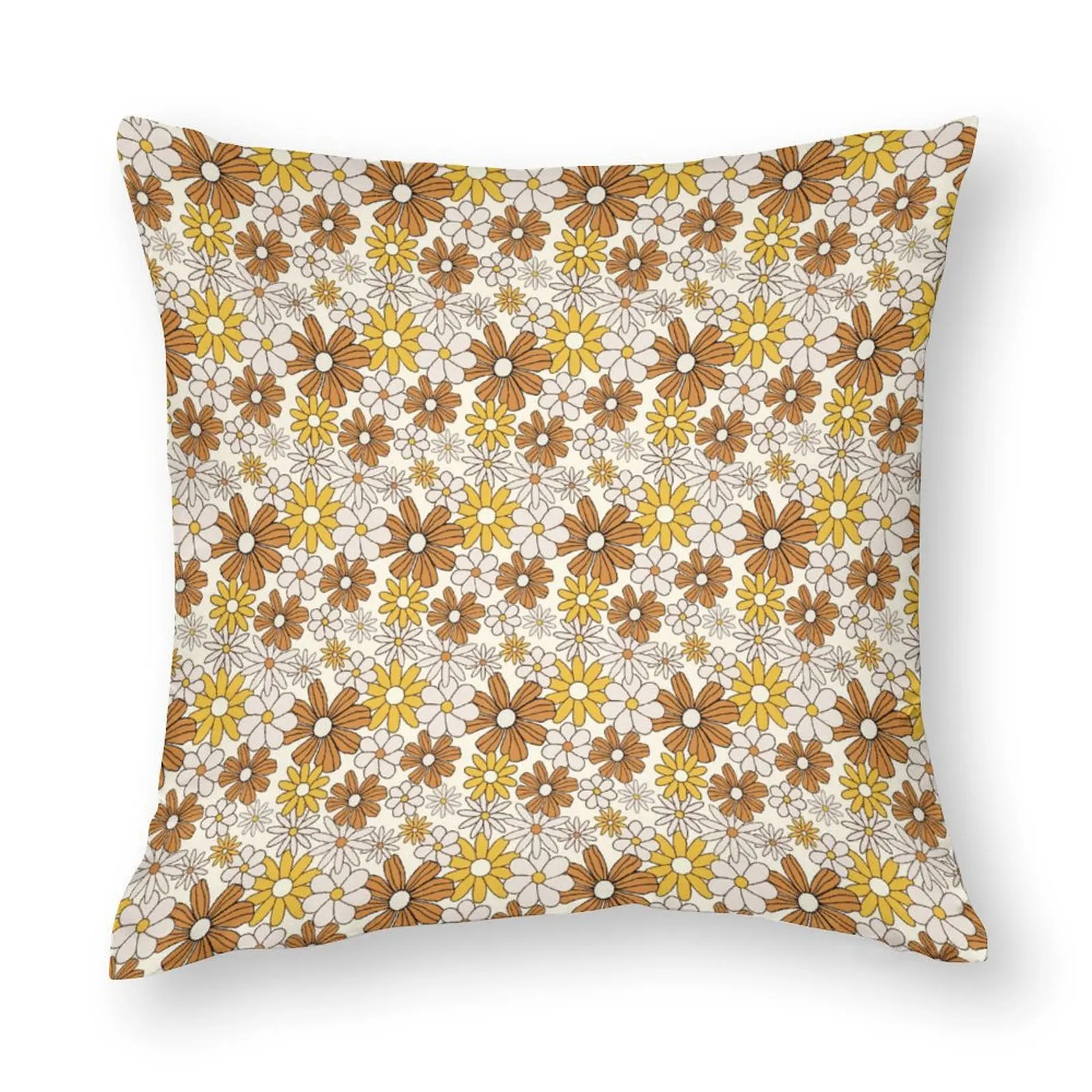

Pillowcase Throw Pillow Cover 18 X 18 Inch Pillow Case, Yellow Flowers Pattern Bed Room Sofa Bedroom Living Room Decorations