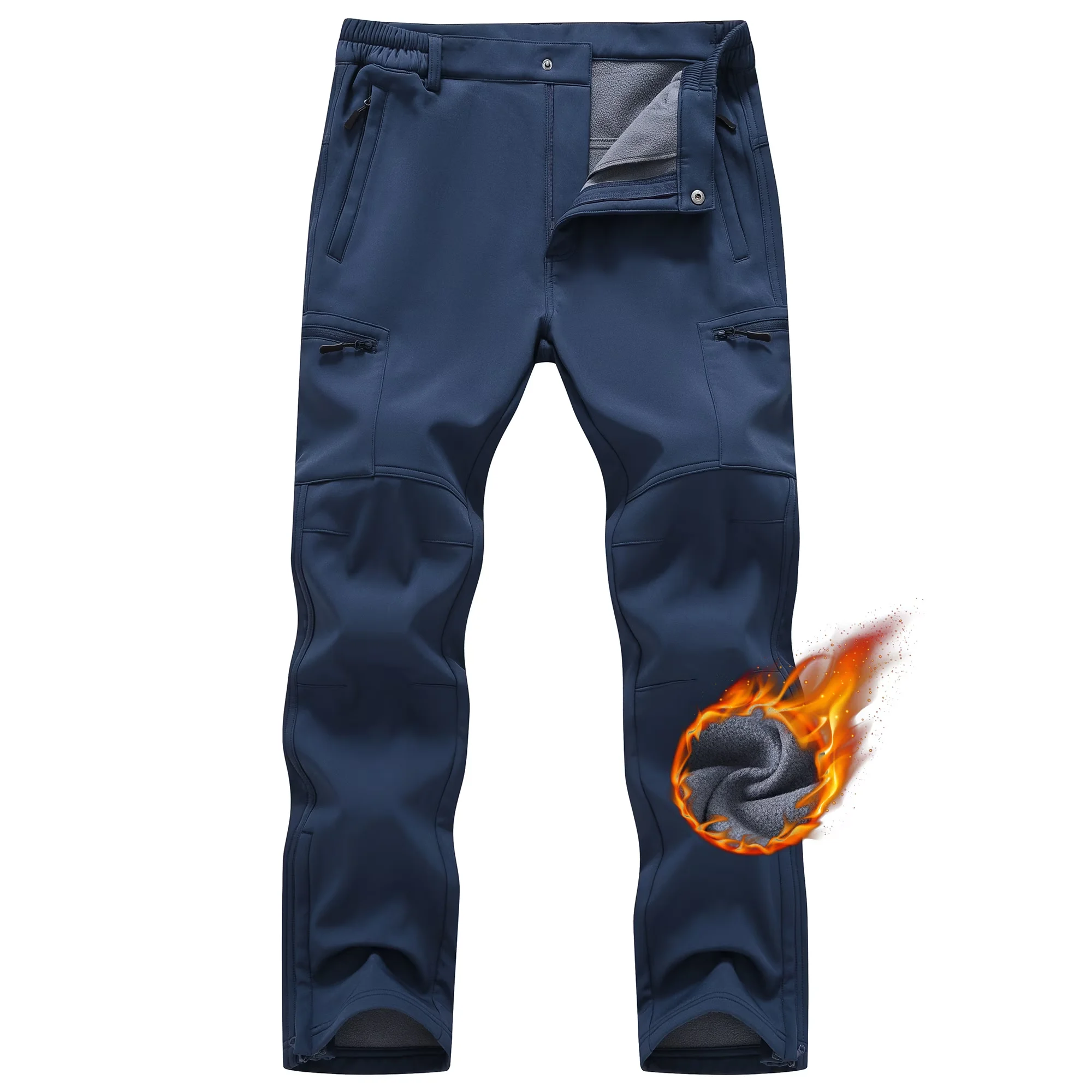 Winter Herren Wasserdichte Camping-Wanderhose Cargo Taktische Softshell Warme Fleece Winddichte Outdoor-Trekking-Jagdhose – Detail 23