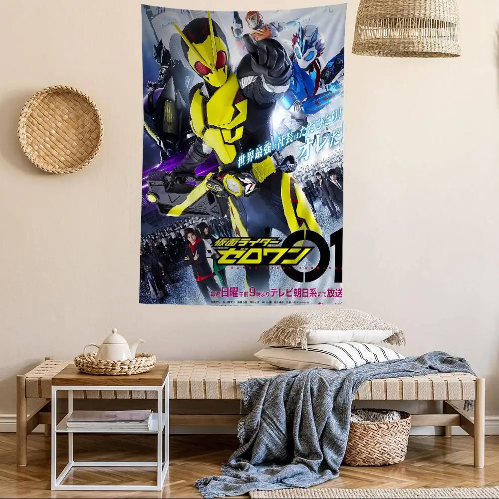 Popular TV K-Kamen R-Rider Zero One Anime Tapestry Hanging Tarot Hippie Wall Rugs Dorm Home Decor
