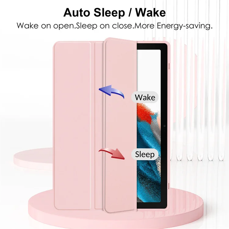 Für Galaxy Tab A9 Plus Tablet-Schutzhülle aus Acryl, transparent, dreifach faltbar, Flip-Lederhülle, leicht – Detail 8