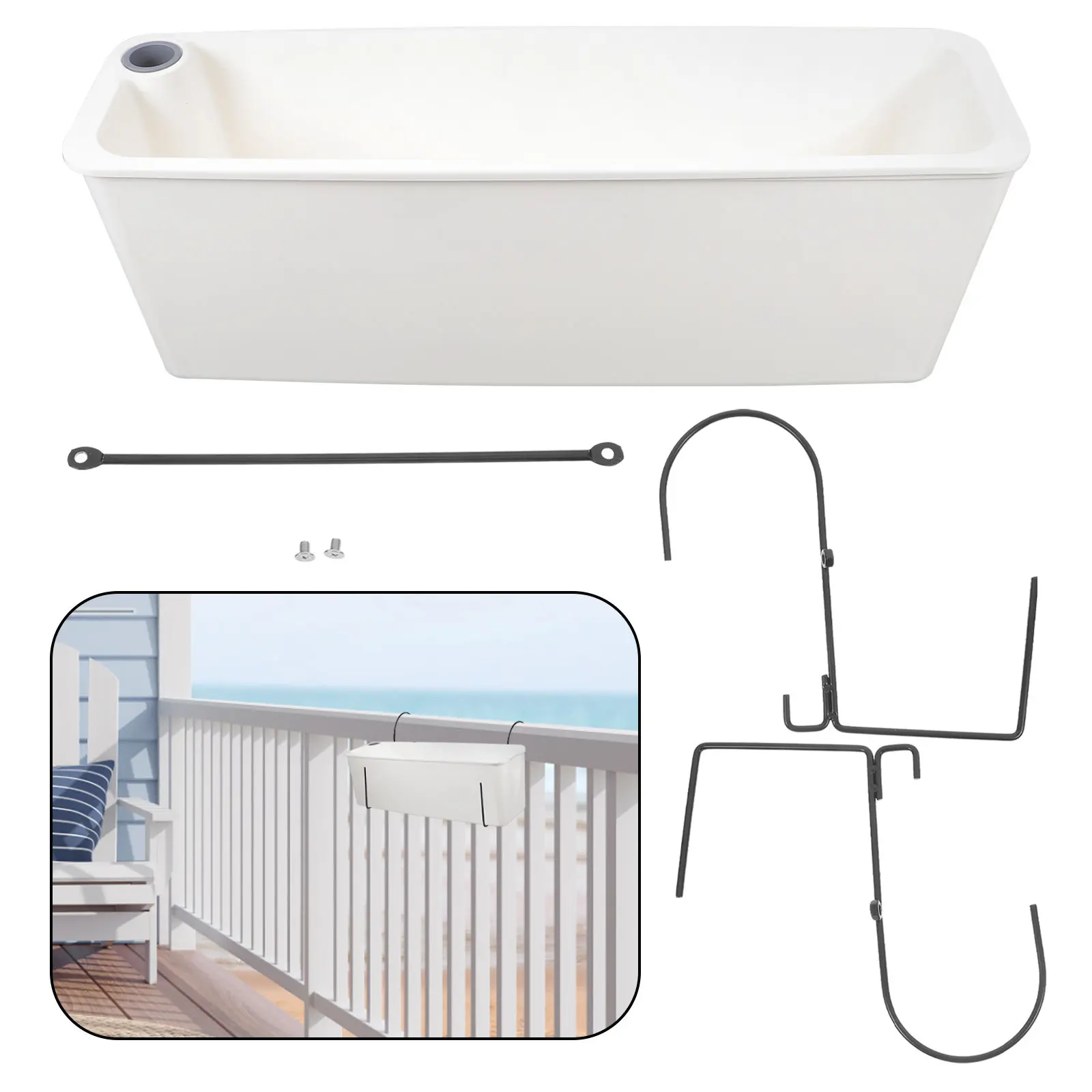 Window Planter Box Indoor Ultra Narrow Rectangular Balcony Vegetable Pot Outdoor Fence Hanging Planter Box Plastic