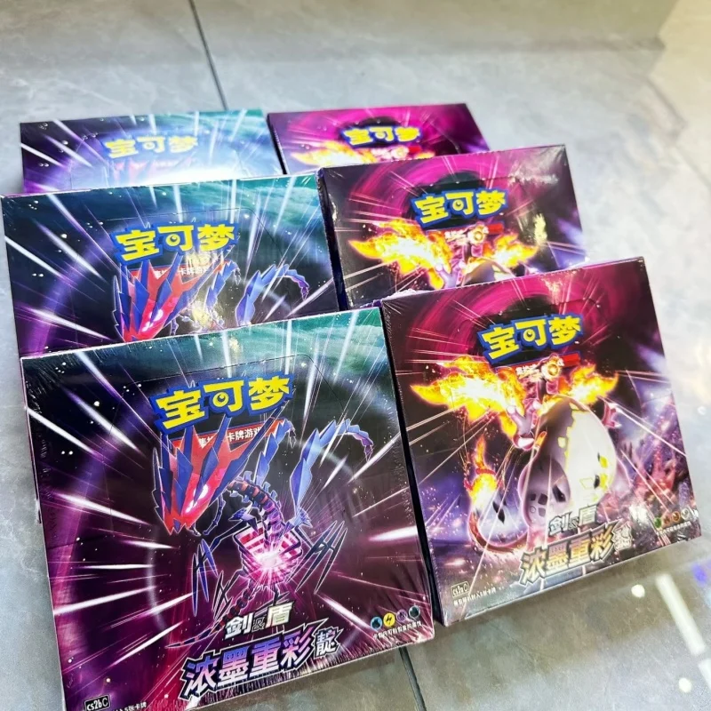 오리지널 PokéM0n 카드 애니메이션 게임 단순화 된 중국어 Ptcg Sword & Shield 모든 시리즈 카드 9 색 부스터 팩 장난감 생일 선물
