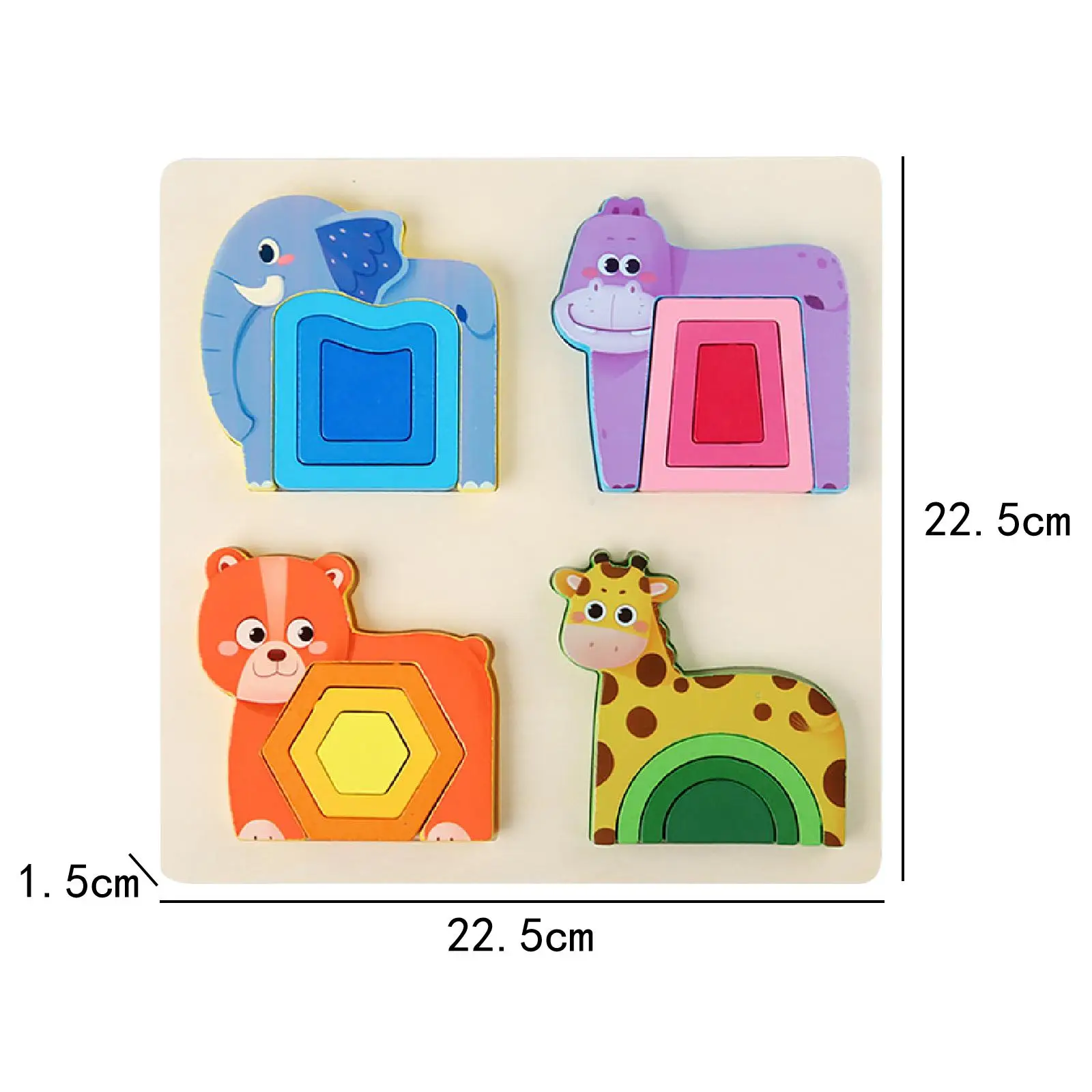 Wooden Jigsaw Puzzle Games Educational Toys Colors and Shapes Cognition for Baby Age 4+ Years Old Children Kids Birthday Gifts