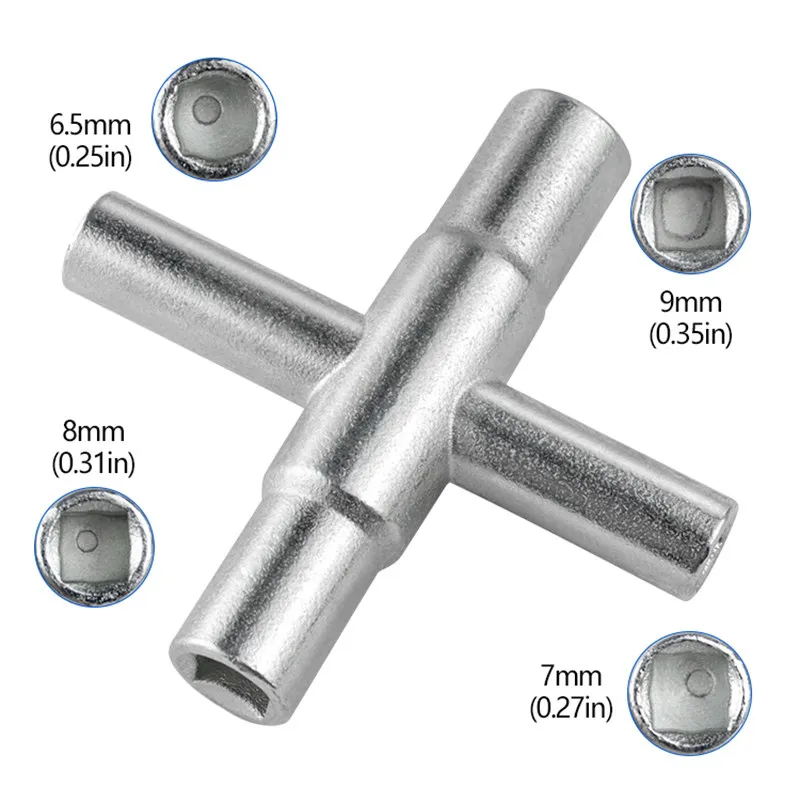 4In1 Universal Faucet Wrench Square Key Plumber Bathroom Wrench For Gas Electric Meter Cabinets Bleed Radiators Hand Tool 78x78