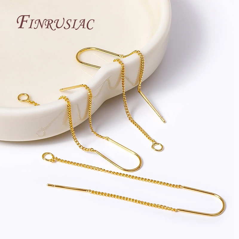 DIY-Ohrring-Herstellungszubehör, 18 Karat vergoldeter Ohrdraht, Ohrringe, Kabelkette, Ohrfaden mit Mitte, U-Stab und offenem Ring – Detail 11