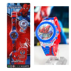 Flash Light Frozen Mickey Kids Watches For Girls Cartoon Spiderman Children Watch Boys School Student Digitel Clock Gifts
