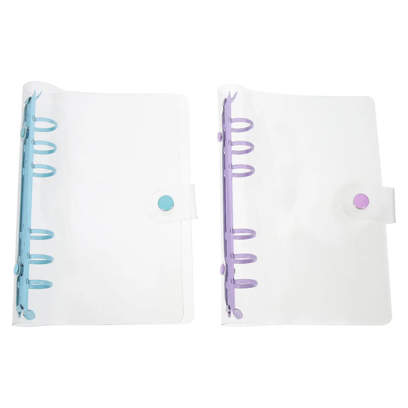 2Pcs Binder Notebook Shell Clear PVC Flexible Loose-Leaf Cover Office School Scrapbook Binder Notebook Shell Office Supplies