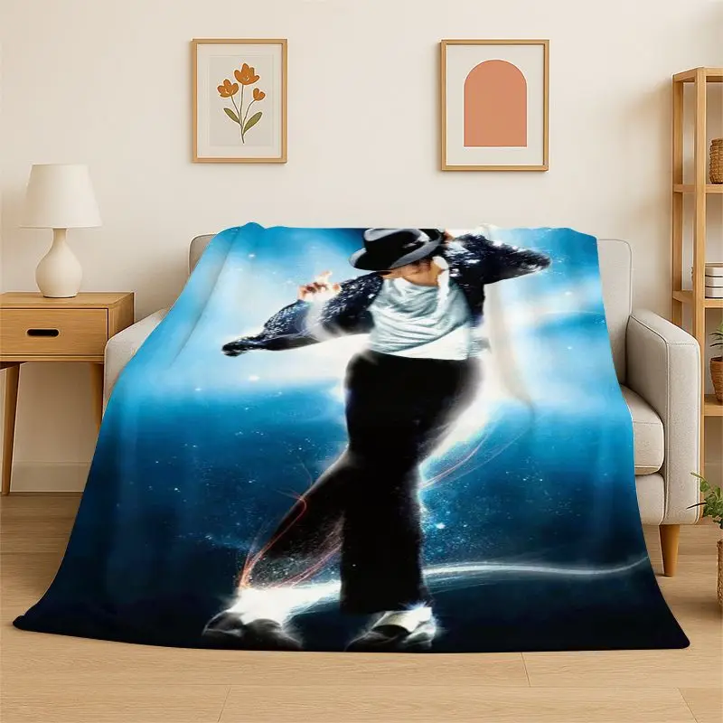 Retro MJ Michael Jackson King of Pop Soft Flannel Throw Blanket,Cozy Blanket for Bed,Couch,Sofa,Bedroom,Living Room,Travel
