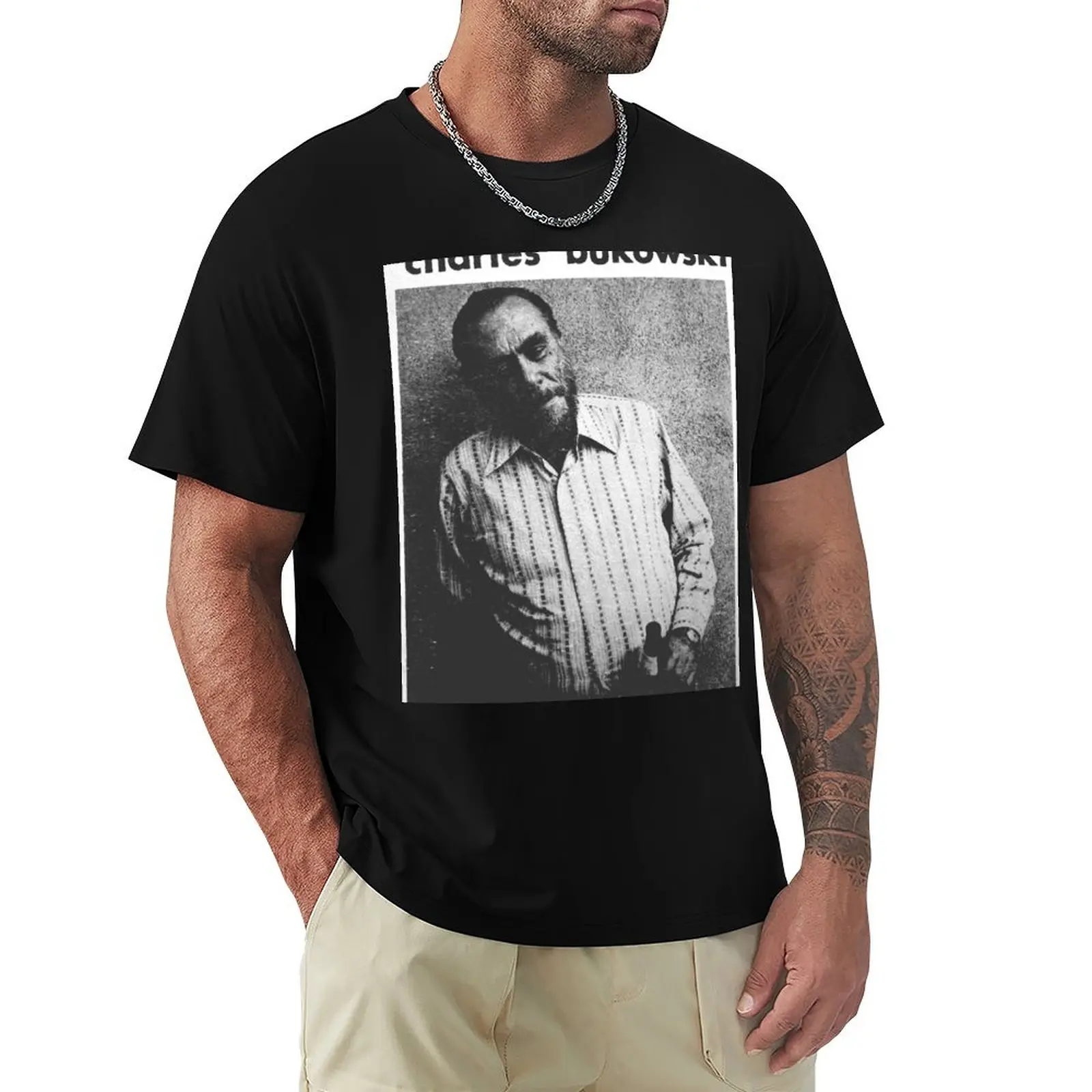 Charles Bukowski Library Photo Study T-Shirt Plus Size Outdoor Casual Top