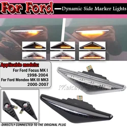 LED Dynamic Sequential Turn Signal Lights Side Marker Lamp For Ford Focus MK1 1998-2004 Mondeo MK3 2000-2007