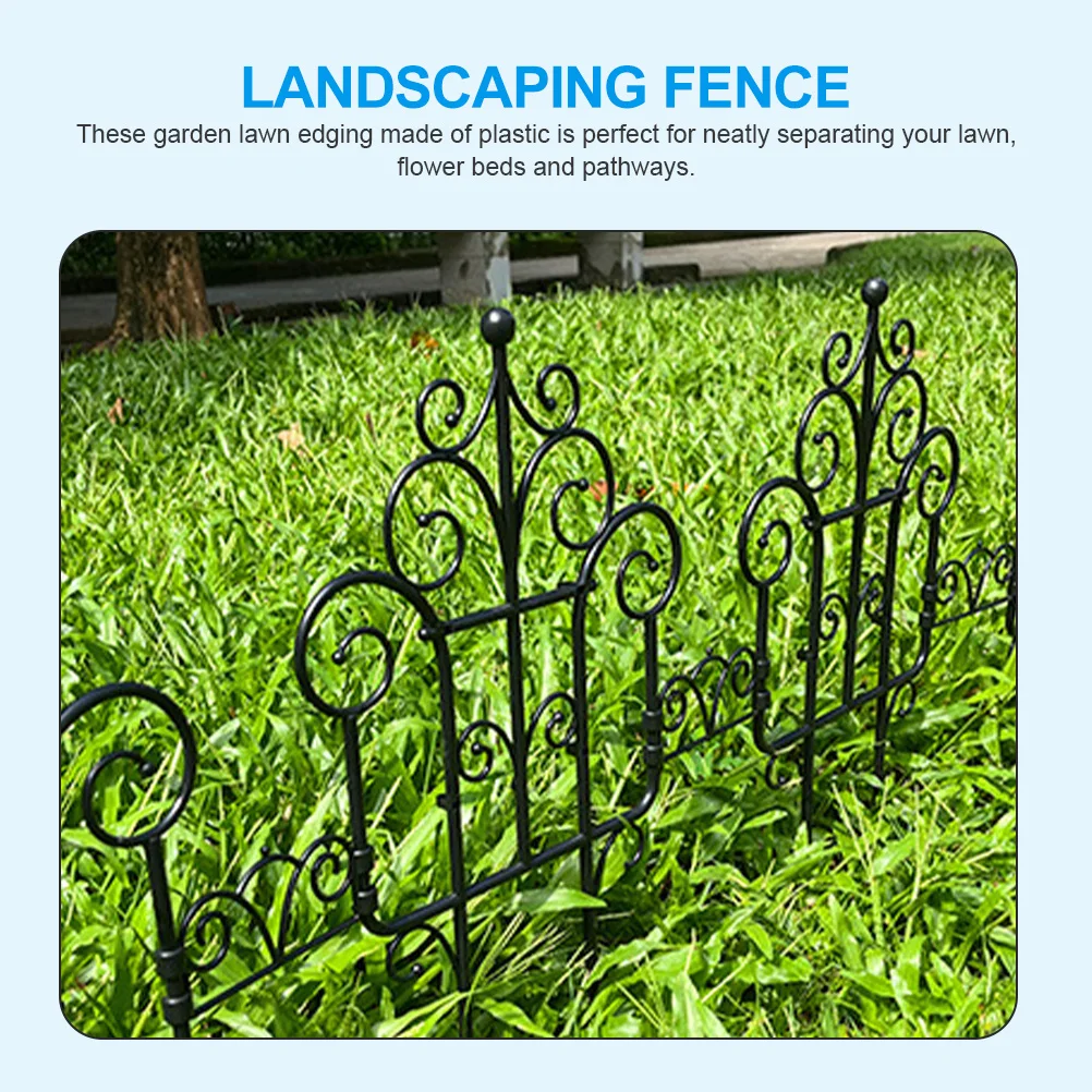 سياج بلاستيكي للمناظر الطبيعية 3 بوصة PVC على الطراز الأوروبي في الحديقة متفوقا الحدود سياج حديقة قابل لإعادة الاستخدام لسرير الزهور ساحة الرصيف #4