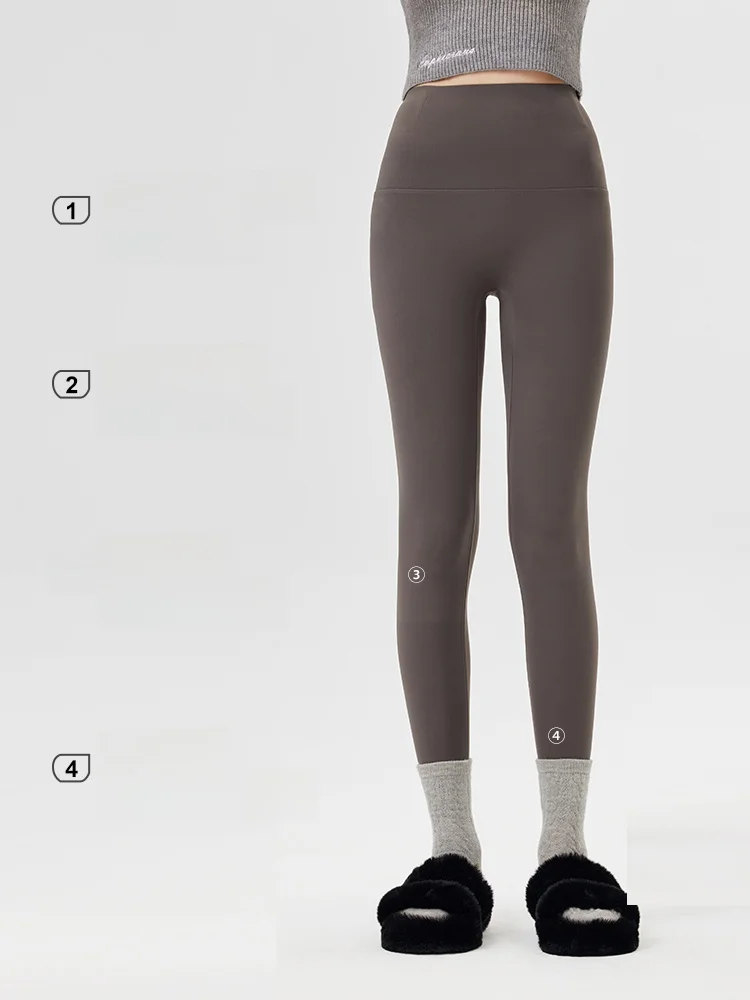 Plus Size Yogahose Damen Fce gefüttert Thi Arkskin Design Herbst Winter Hohe Taille Lange Hose Schlankheitsbasisschicht