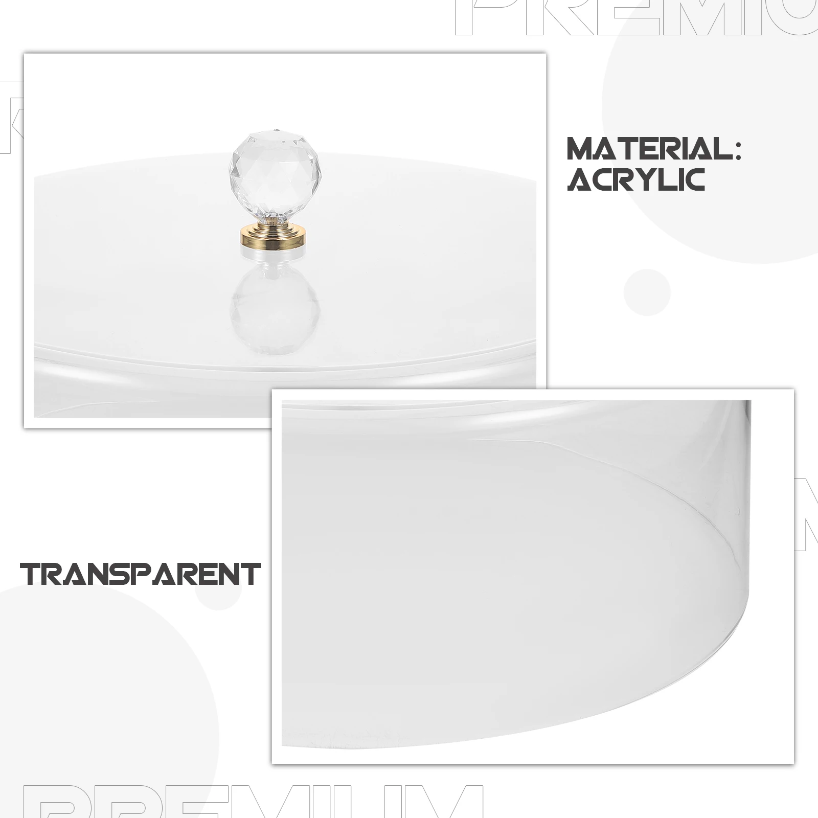 

Acrylic Cake Dust Dome Dining Table Cloche for Food Clear Covers outside Party Pie