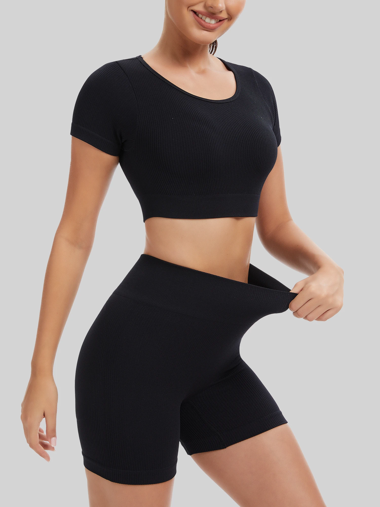 Yoga Set Sports Bra Outfit, Tight Slimming Running Gear, High-Intensity Training Two-Piece, Ideal for CrossFit Challenges