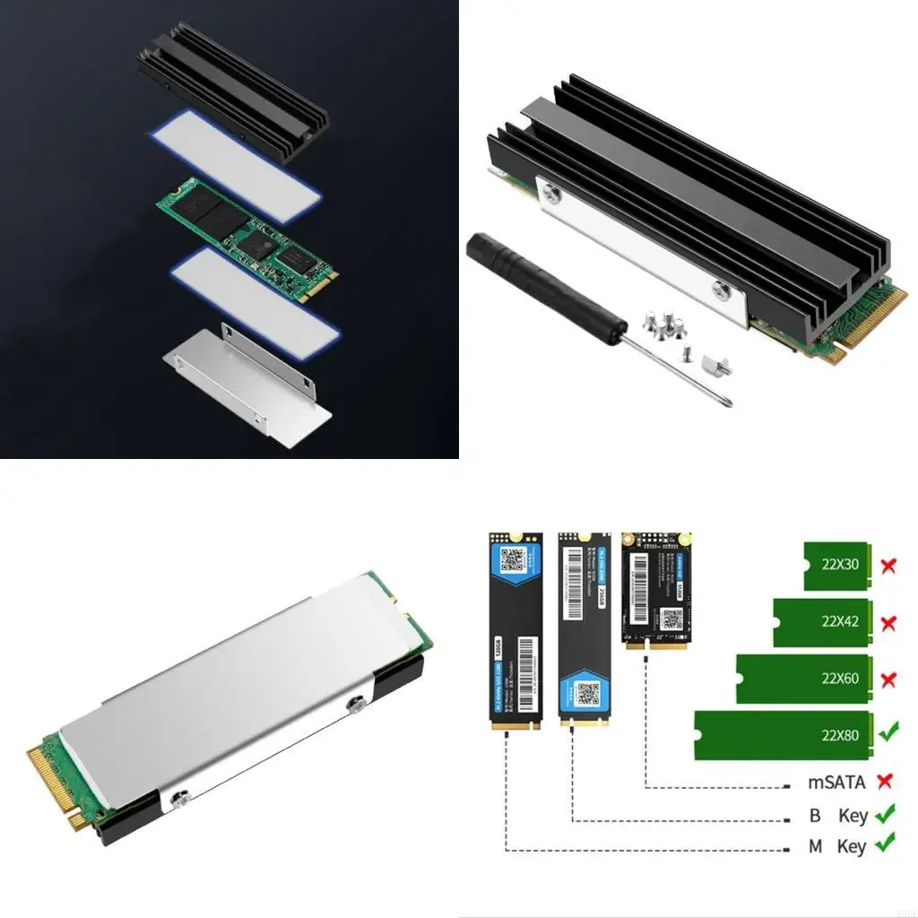 

896F M.2 NVMe Heat Sink M.2 SSD Cooling Solution Radaitor Heatsink Ensure Stable Performances for M.2 2280 SSD