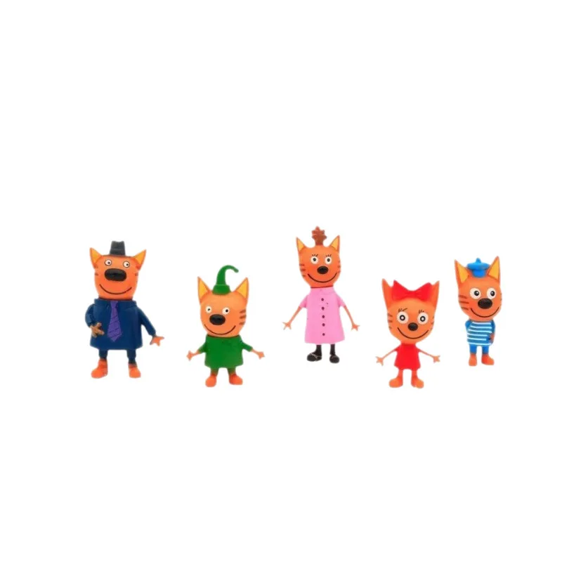 【En Stock】5 unids/bolsa figura de acción de Anime de dibujos animados rusos Kid-E-Cats decoración de escritorio Mini muñeca juguetes para niños