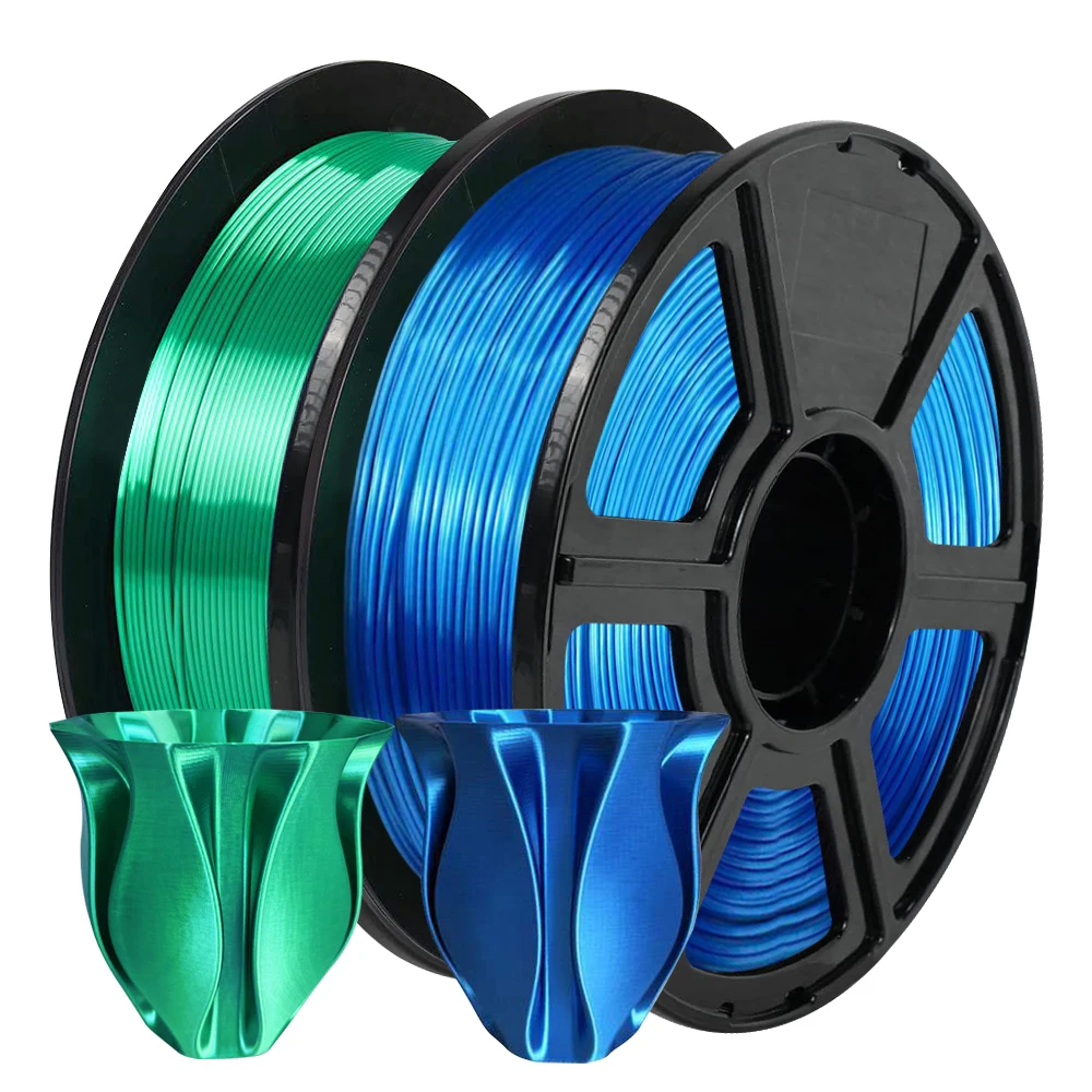 

Комбинированная нить для 3D-принтера 250 г: PLA Silk Sapphire Синий и шелковый изумрудно-зеленый цвет, идеально подходит для поделок своими руками