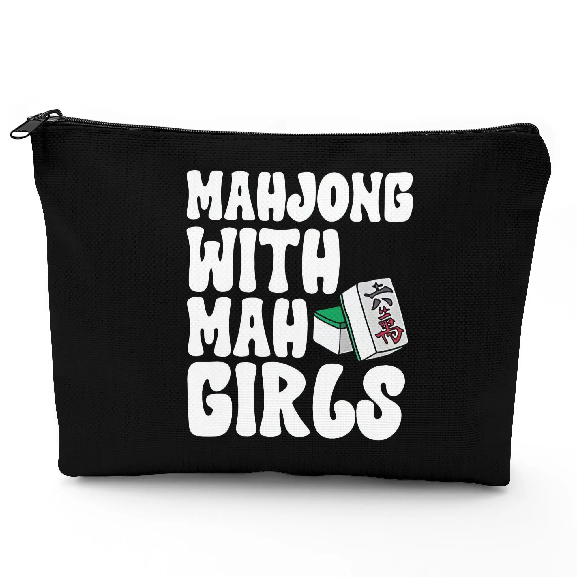 Mahjong-Themed Makeup Bag With Funny Mahjong - Travel-Friendly Compact Makeup Pouch Suitable For & Mahjong Fans Gift Easy To S