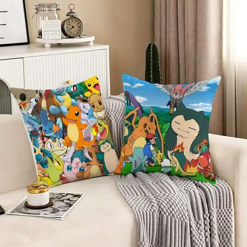Pokemon Anime Soft Pillow Case for Sofa Living Room Home Office Decor Protective Covers Cute Double-sided Printing Cushion Cover