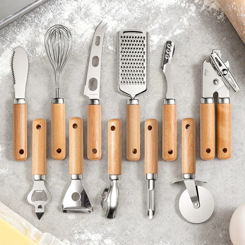 

Нож для сыра из нержавеющей стали с деревянной ручкой, нож для сыра, шоколада и лимона, а также набор мелких инструментов.