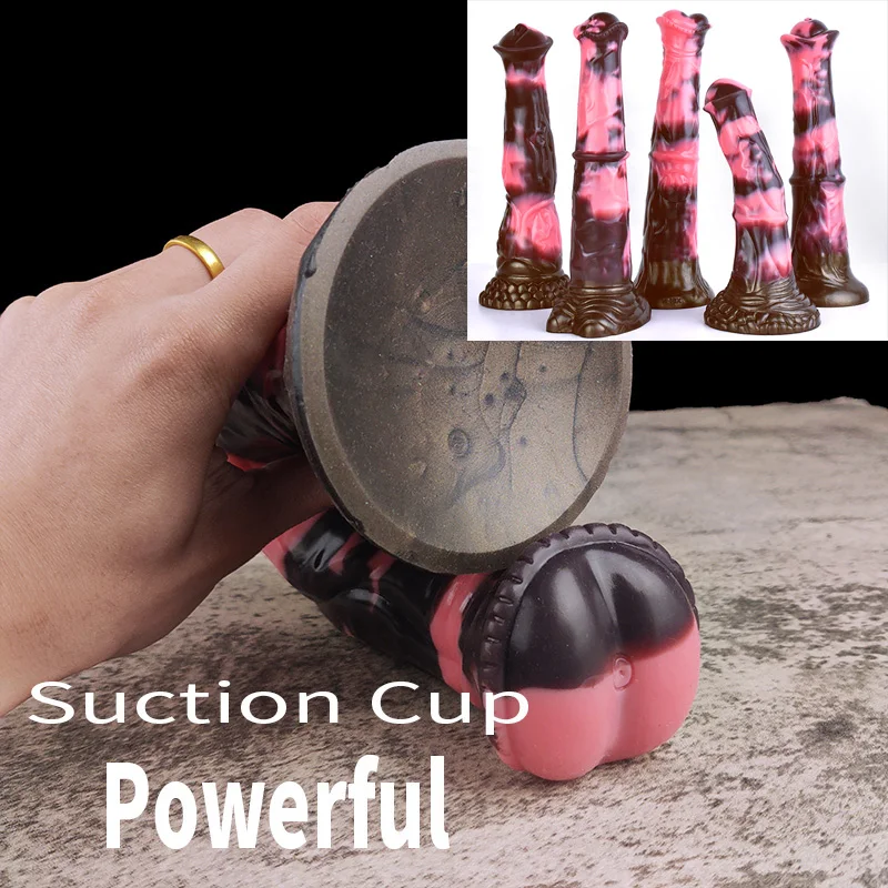 YOCY Pink Realstic Stallion Dildo No Testicles Long Horse Penis With Suction Cup Aniamal Fetish Sex Toy For Women Men Adult Shop