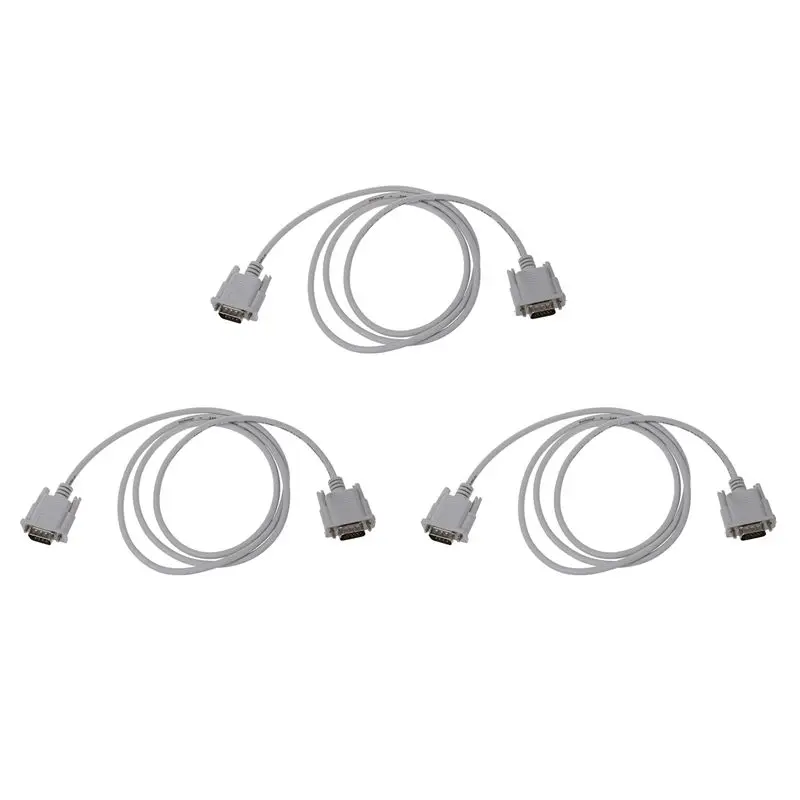 ABRI-3X VGA DB15 Male To RS232 DB9 Pin Male Adapter Cable / Video Graphic Extension Cable (White, 1.4M)