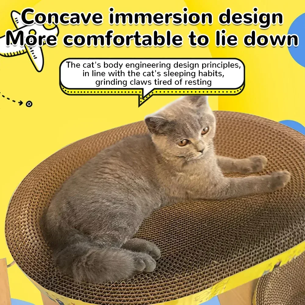 Cat Scratching Board Protect Furniture Grinding Claw Toys Oval Corrugated Paper Wear-resistant Cat Nest Cat Accessories