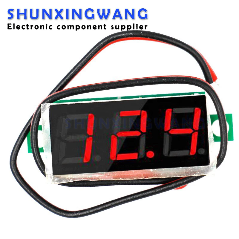 3 wires 0.28 Inch 2.5V-40V Mini Digital Voltmeter Voltage Tester Meter LED Screen Electronic Parts Accessories Digital Voltmeter