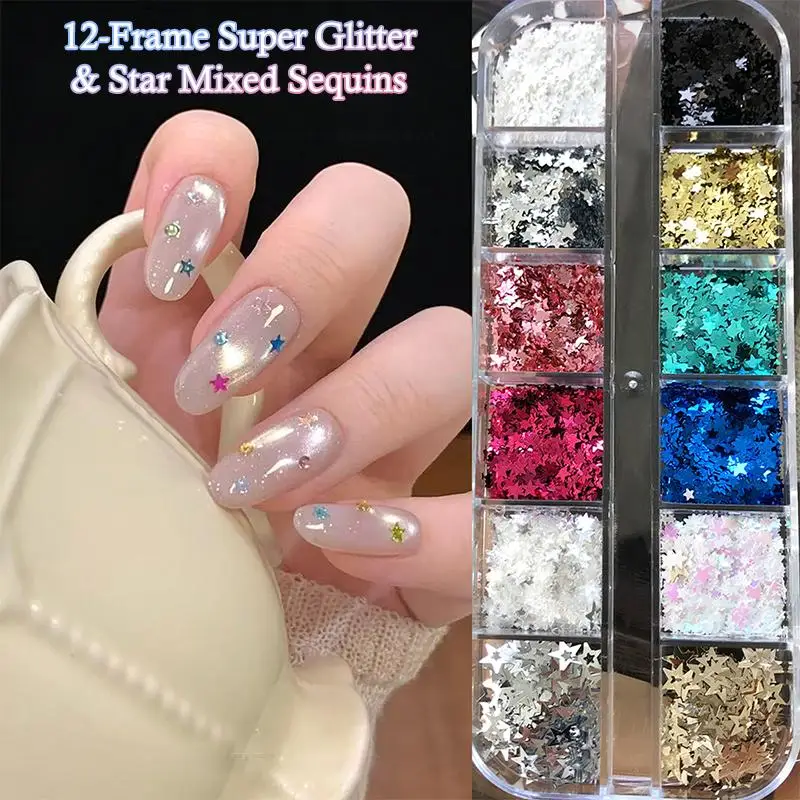 Colorful Sequin Nail Glitter Five-pointed Star for DIY Wedding Party Nail Art Decoration