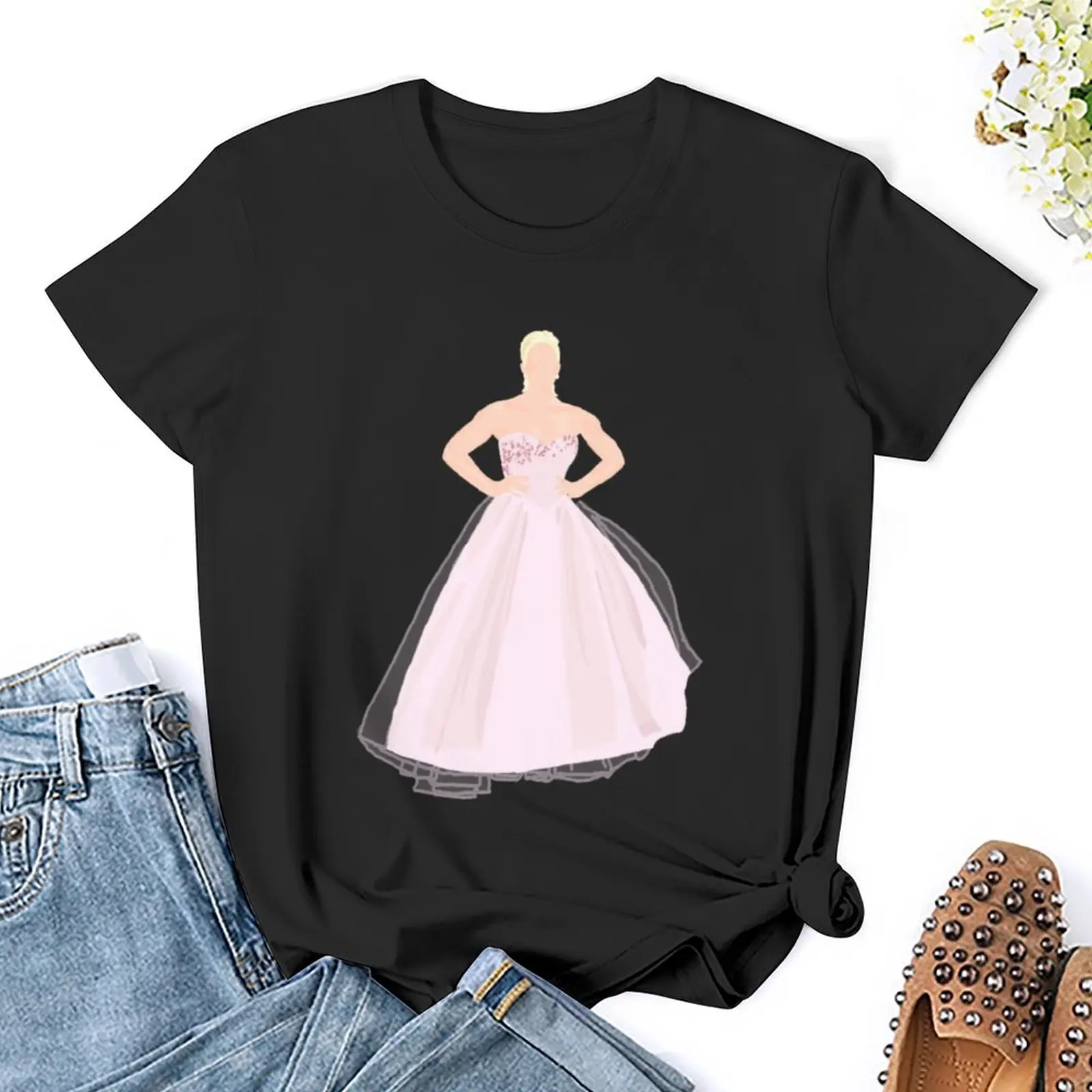 T-Shirt Hannah Waddingham pour femmes, vêtement mignon, médication, coutumes noires