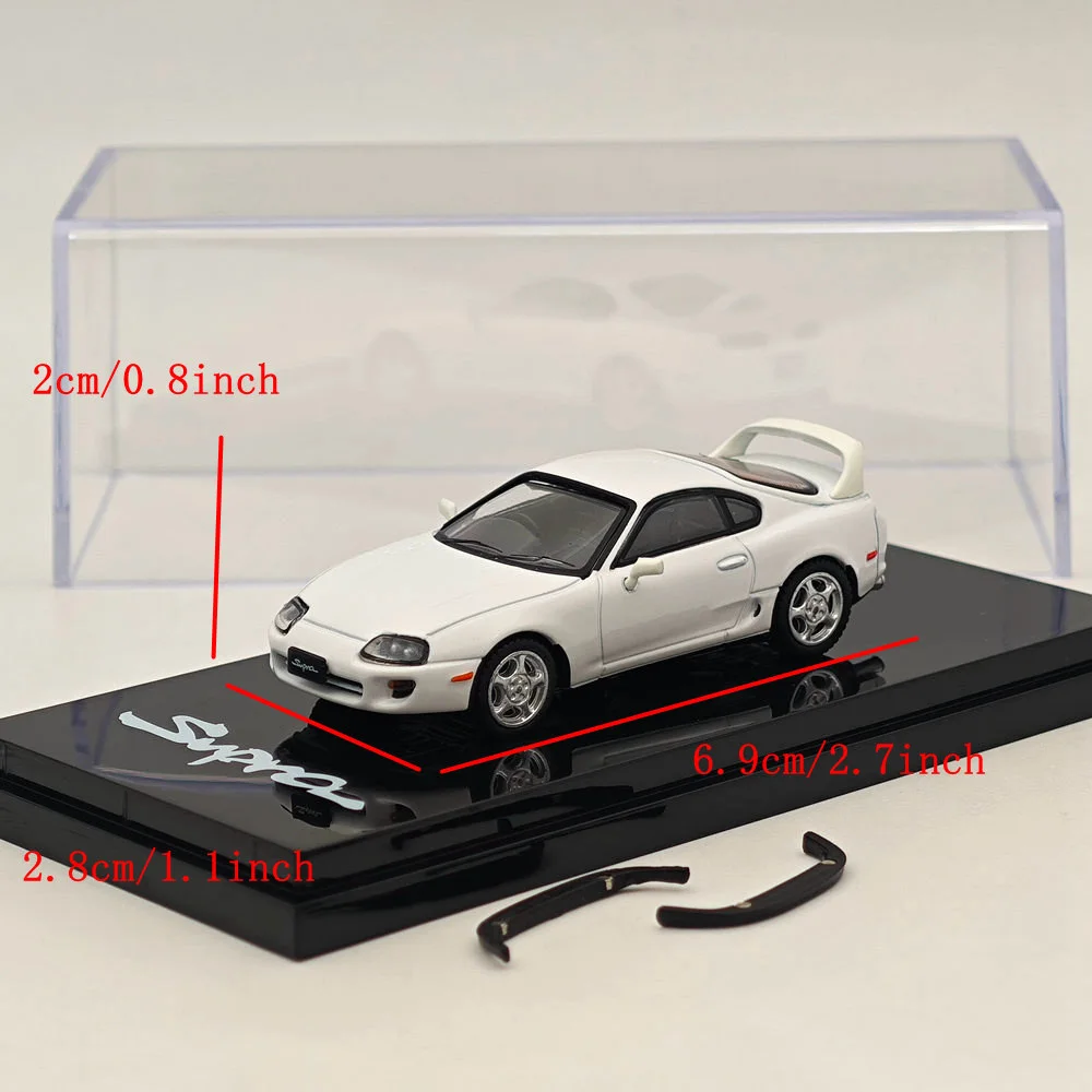 1/64 Hobby Japan For SUPRA RZ JZA80 with Active Spoiler Parts White HJ642042W Diecast Models Car Collection Auto Toys Gift