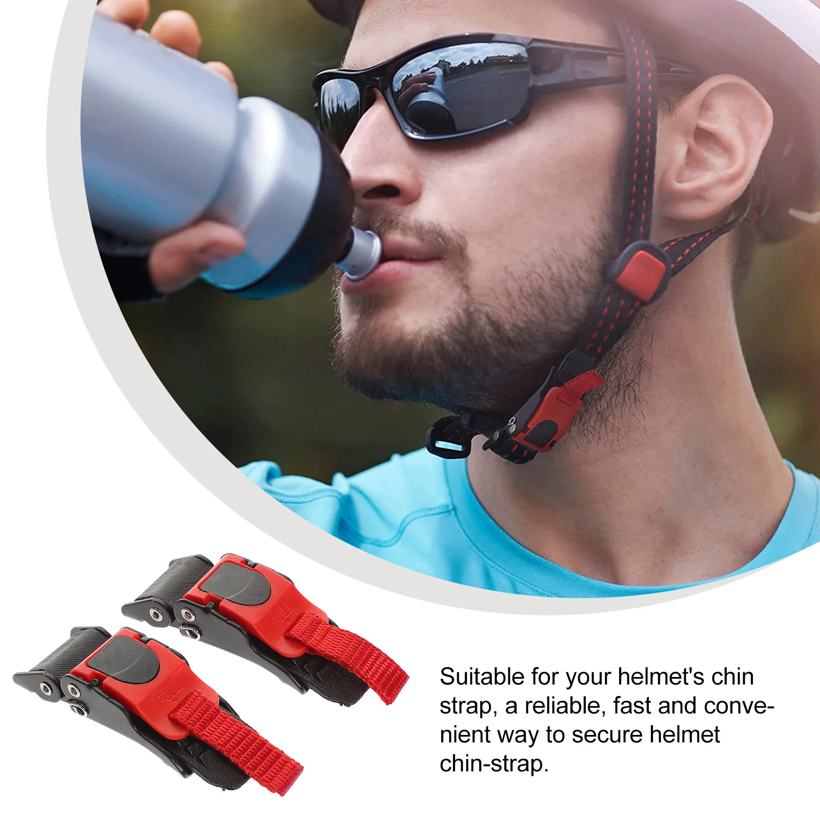 

2pcs Chin Strap Buckle For Motorcycle Quick Release Replacement Durable Abs Iron Lightweight Secure Fit Bike Ski