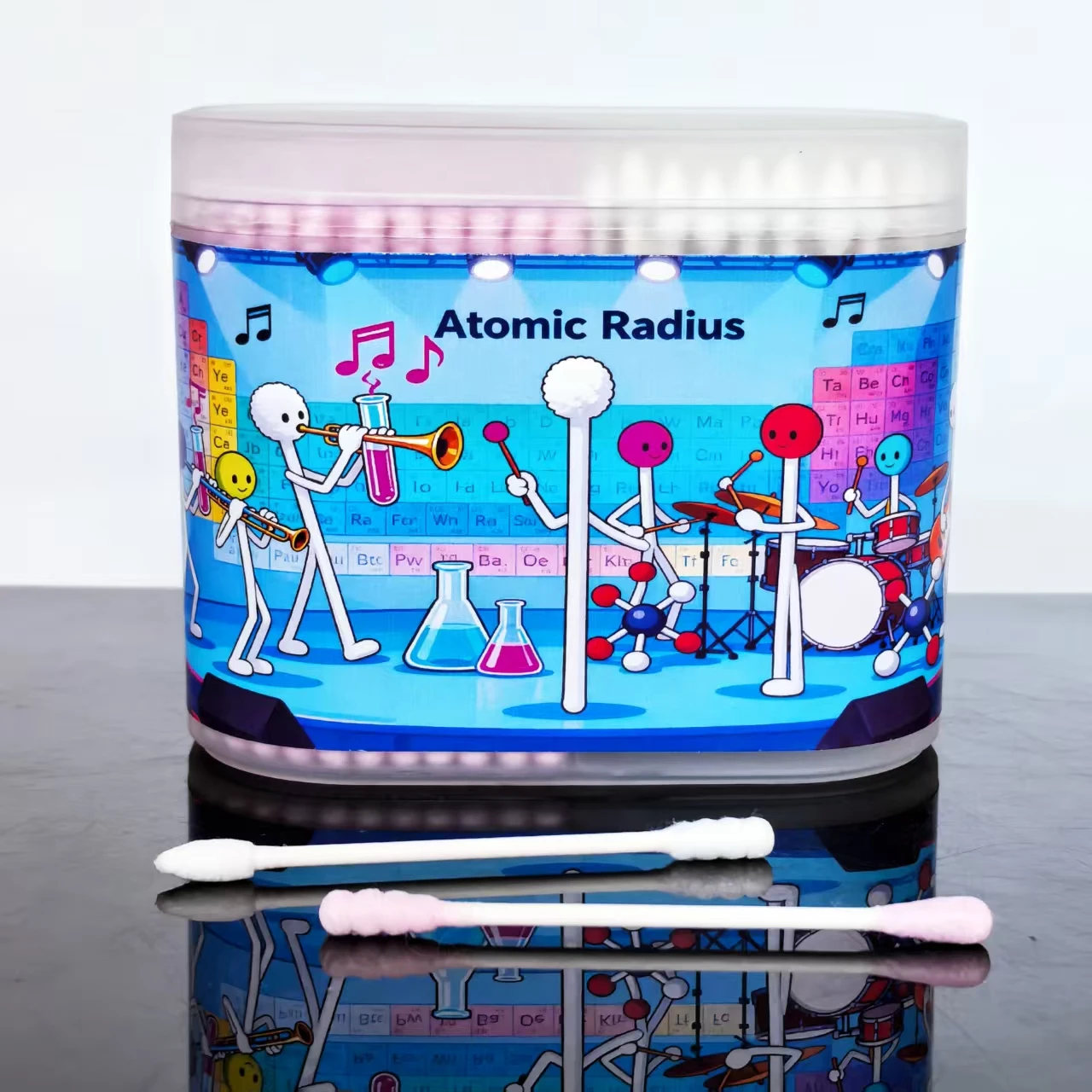 300 uds/600 Uds botella de experimento de laboratorio hisopos de algodón temáticos, bastoncillos de algodón para adultos de colores de doble cabeza, hisopos de algodón para el hogar