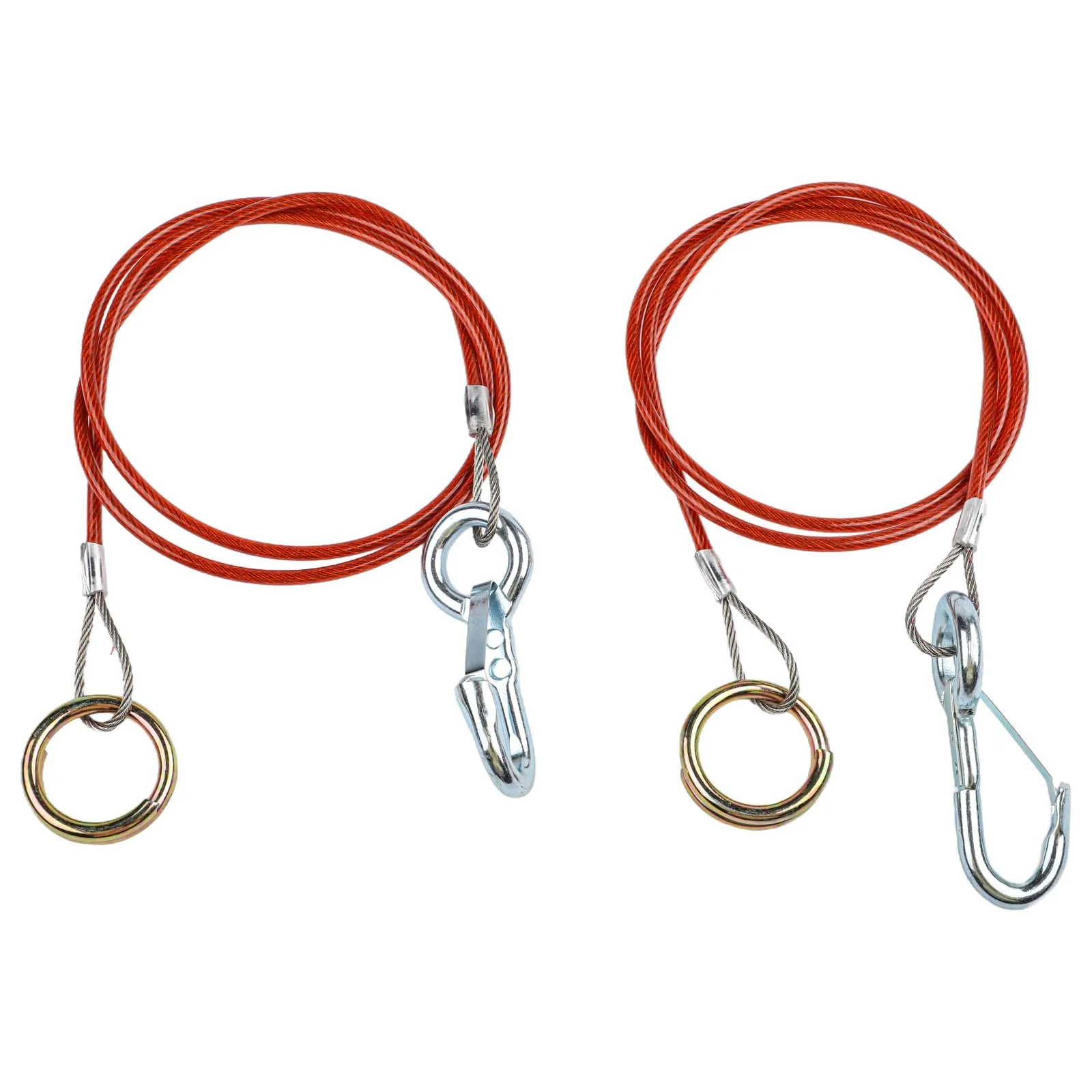 Breakaway Rope Set for Trailers 2pcs 1m Length with 4mm Diameter Reliable Cable Hook for Safety During Transport
