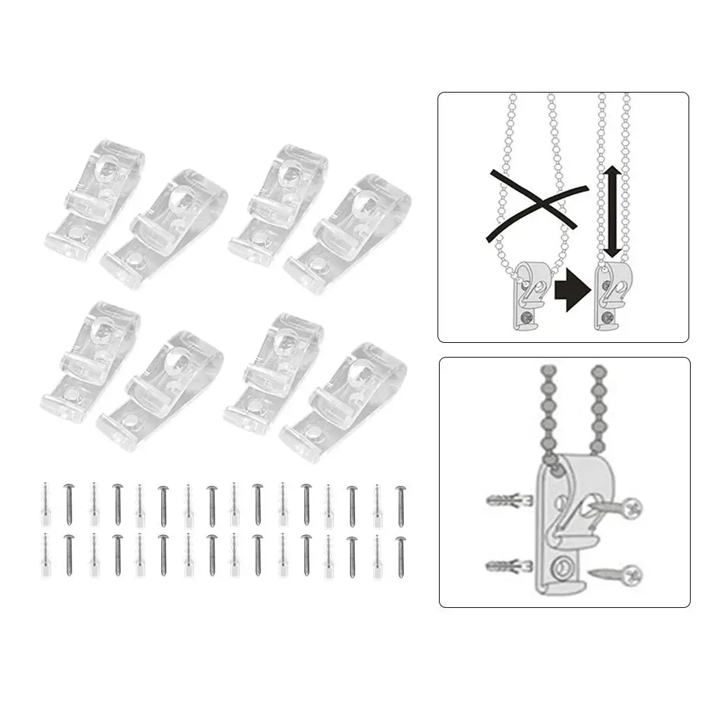 8 Pieces/Shaped Clips Hooks Useful Window Roller Shades Chain Cord