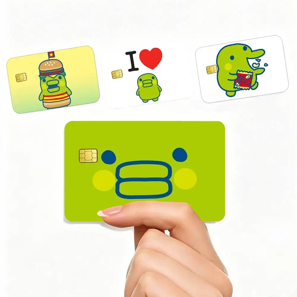 

Cute Green Round Cartoon Pet K-Kuchipatchi 4pcs 1Set Card Stickers Small Waterproof Chip 4PCS Card Sticker Anti-Scratch