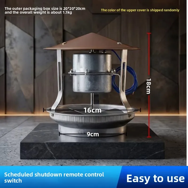 Remote Control Draft Fan for Fire Kang & Rural Stove, Anti-Backflow, Pure Copper Motor, Powerful Chimney Smoke Exhaust