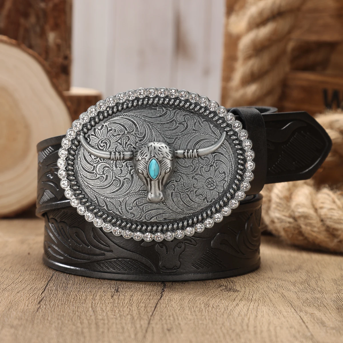 1pc Retro PU Leather Belt with Western-style Buckle - Suitable for Both Men and Women - Perfect for Daily Wearing