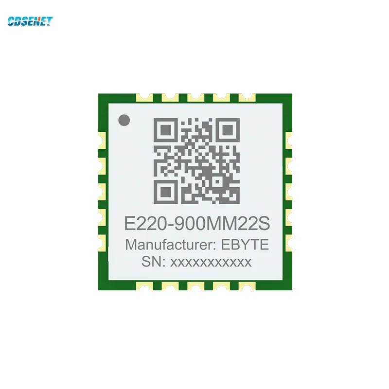 CDSENT LoRa LLCC68 Wireless Module 868MHz/915MHz Low Power 22dBm 5.5KM E220-900MM22S Smaller Size Antenna Stamp Holes SPI