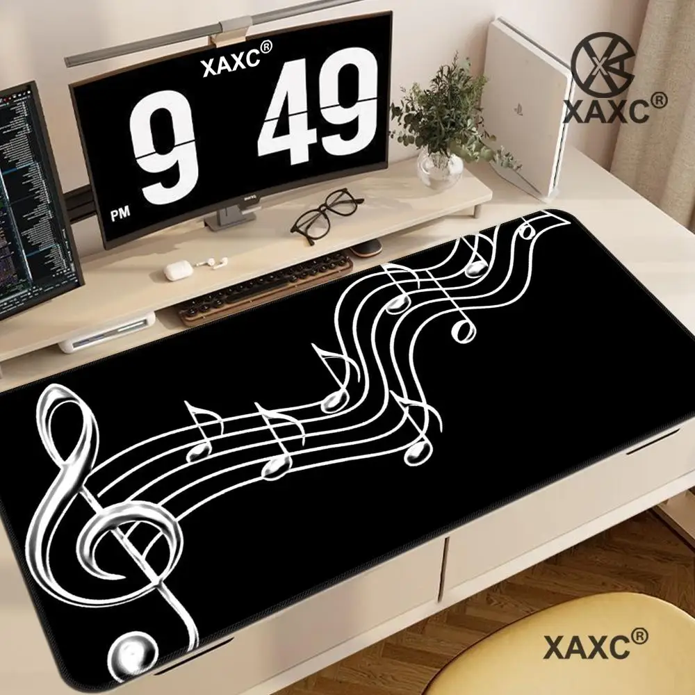 

Black musical symbols XAXC Mouse Pad large keyboard mouse desk pad non-slip rubber gaming mouse pad laptop mouse carpet