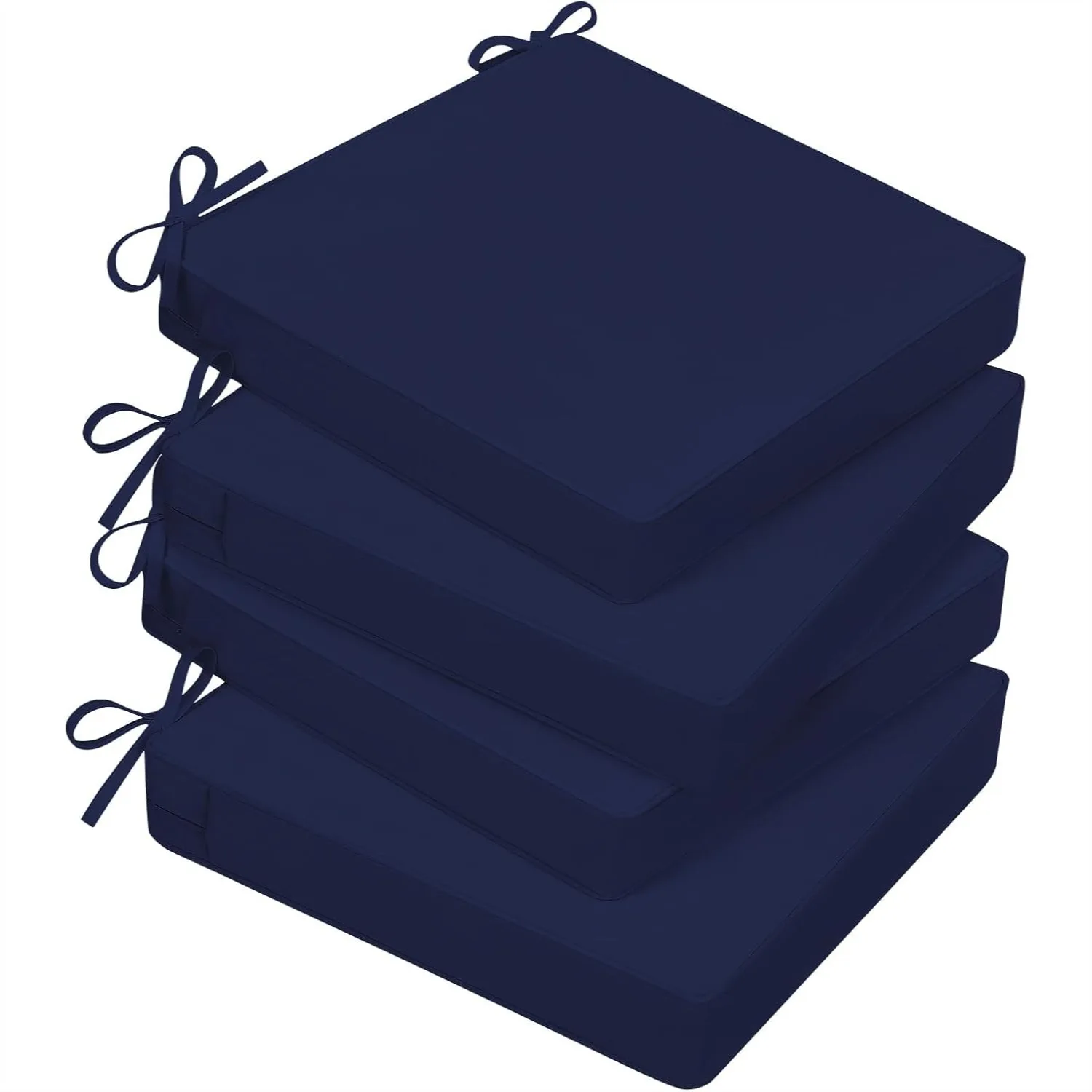 

Waterproof Outdoor Chair Cushions Set Of 4 19x19 Inches With Ties And Handle For Patio Furniture Navy Blue