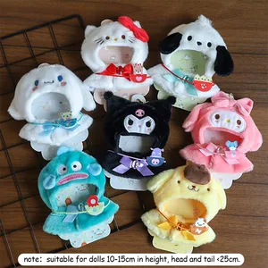 Anime Sanrio Hello Kitty Boneka Liontin Pakaian Bayi Kawaii Cinnamoroll Kuromi Plush Cape Tas Kunci Rantai Dekorasi Hadiah 10 bayi cinnamoroll dengan penjualan terbaik - №