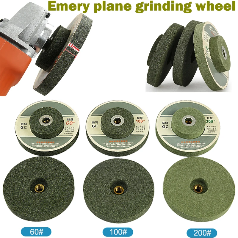 

Emery Plane Grinding Wheel 60/100/200# Metal Stone Polishing Block M10 Threaded Grinder Sharpening Rotating Tools Accessories