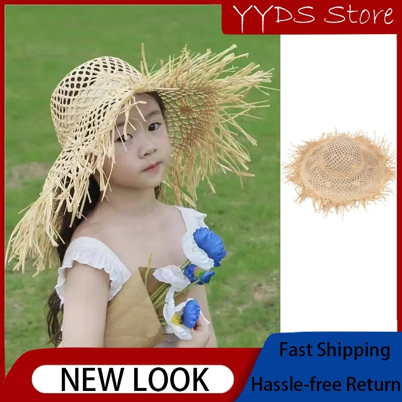 Wholesale Beach Hats for Kids and Parents, Featuring Hollow-out and Raffia Weave Design