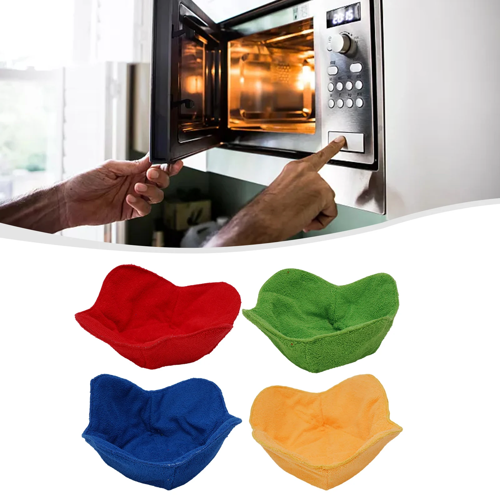Microwave Safe Bowl Cozy Holder with Polyester and Sponge Padding Washable Designed for Heat Protection of Hot Bowls